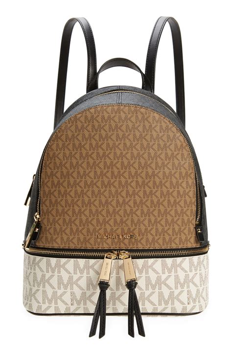 NEW Michael Kors Rhea Zip MD Backpack Perforated Leather 